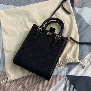 Tory Burch Black Mini Bag with Gold Accents
